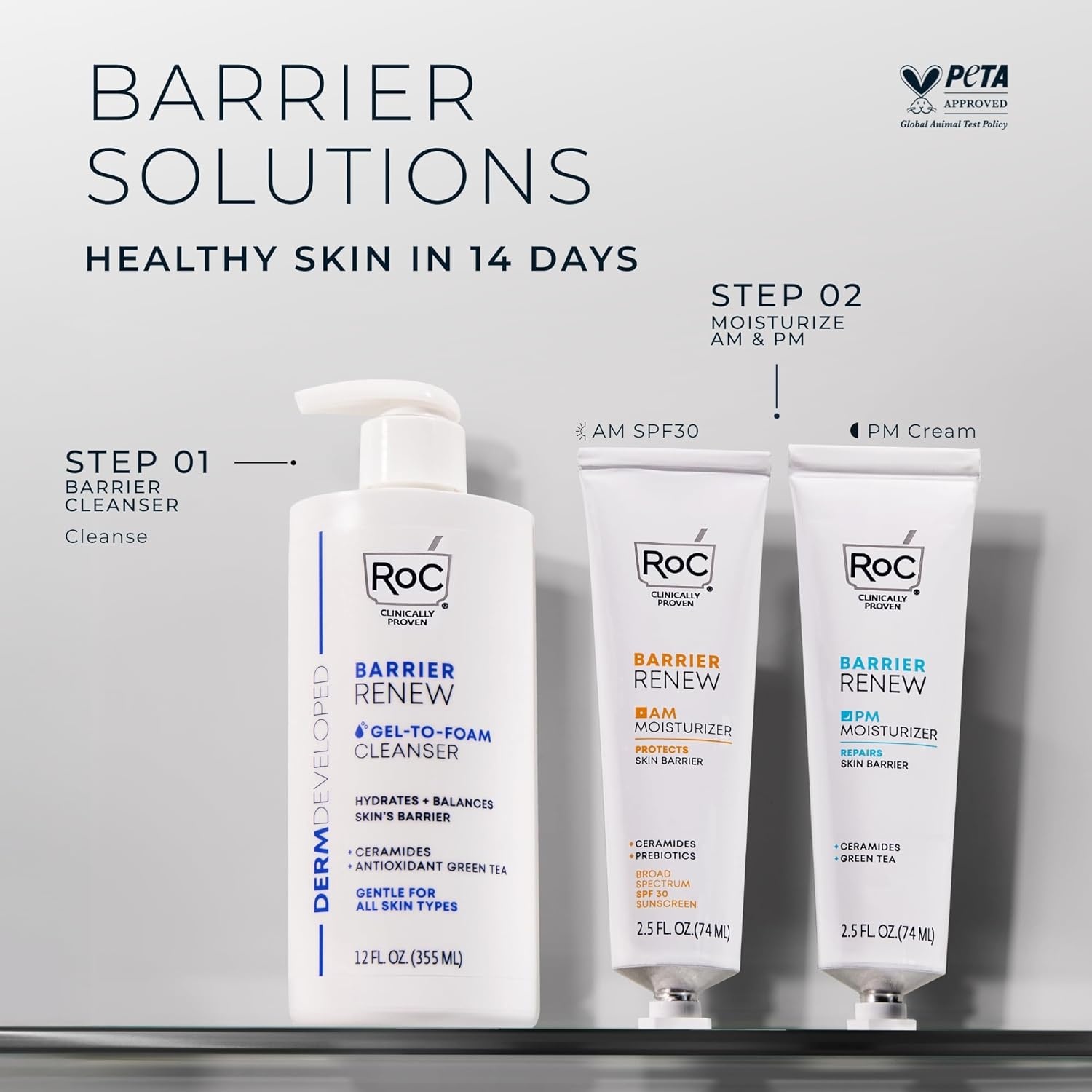 image:imageRoC Barrier Renew Night Moisturizer with Ceramides amp Antioxidant Green Tea and Lipo Peptides to Renew Skin Barrier 25 oz with Retinol Eye Cream PacketteBarrier Renew Night Moisturizer
