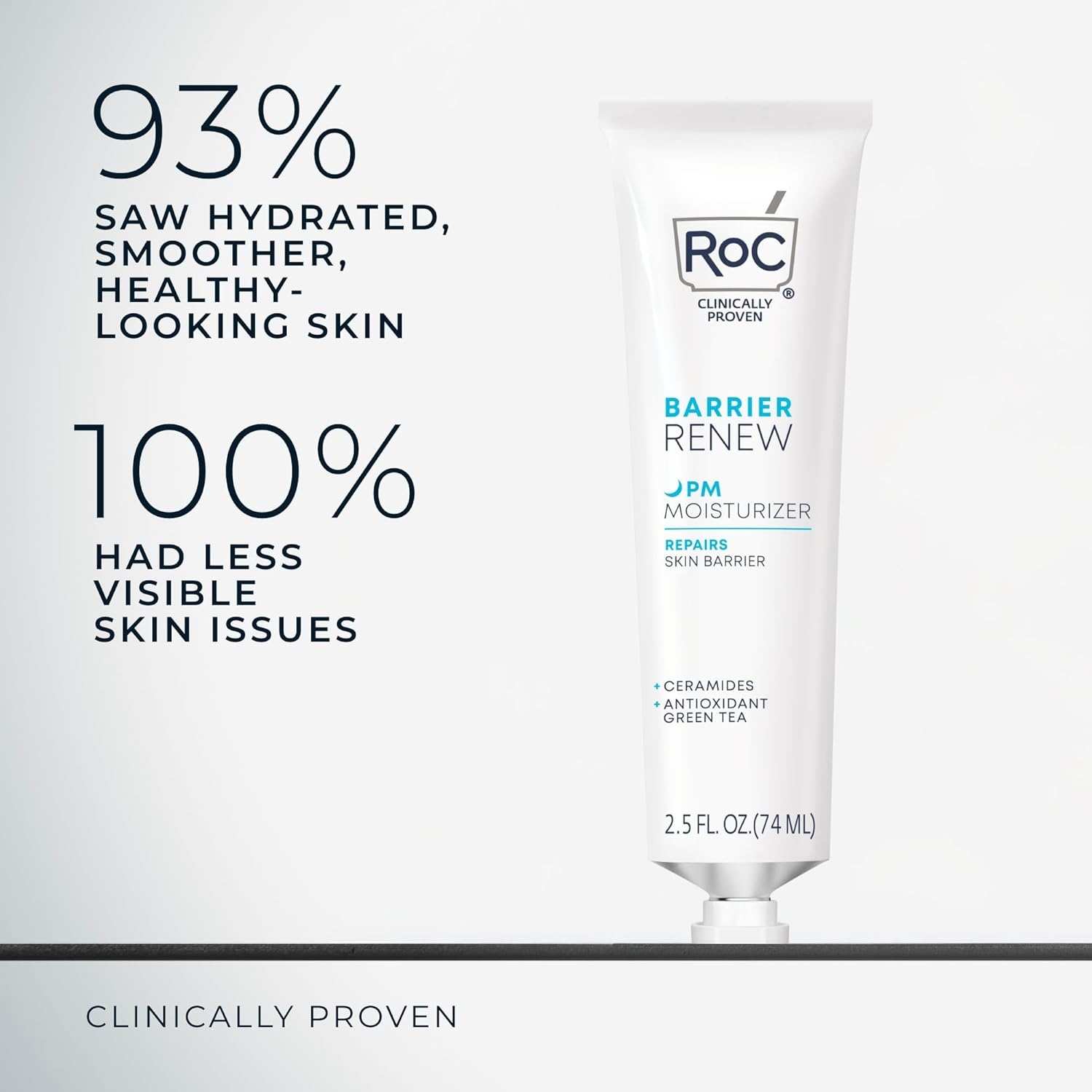 image:imageRoC Barrier Renew Night Moisturizer with Ceramides amp Antioxidant Green Tea and Lipo Peptides to Renew Skin Barrier 25 oz with Retinol Eye Cream PacketteBarrier Renew Night Moisturizer