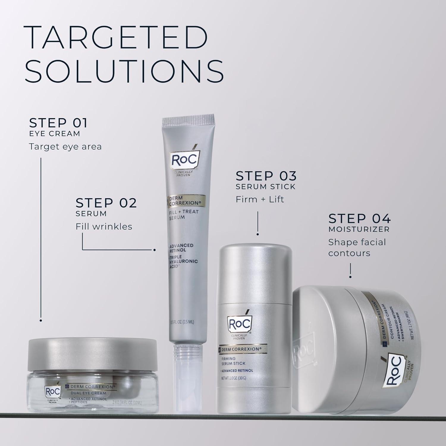 image:imageRoC Derm Correxion Neck Cream with Hyaluronic Acid Advanced Retinol to visibly Tighten amp Lift Horizontal Neck Lines Facial Moisturizer to Contour Face 17 oz with RoC Retinol Eye Packette