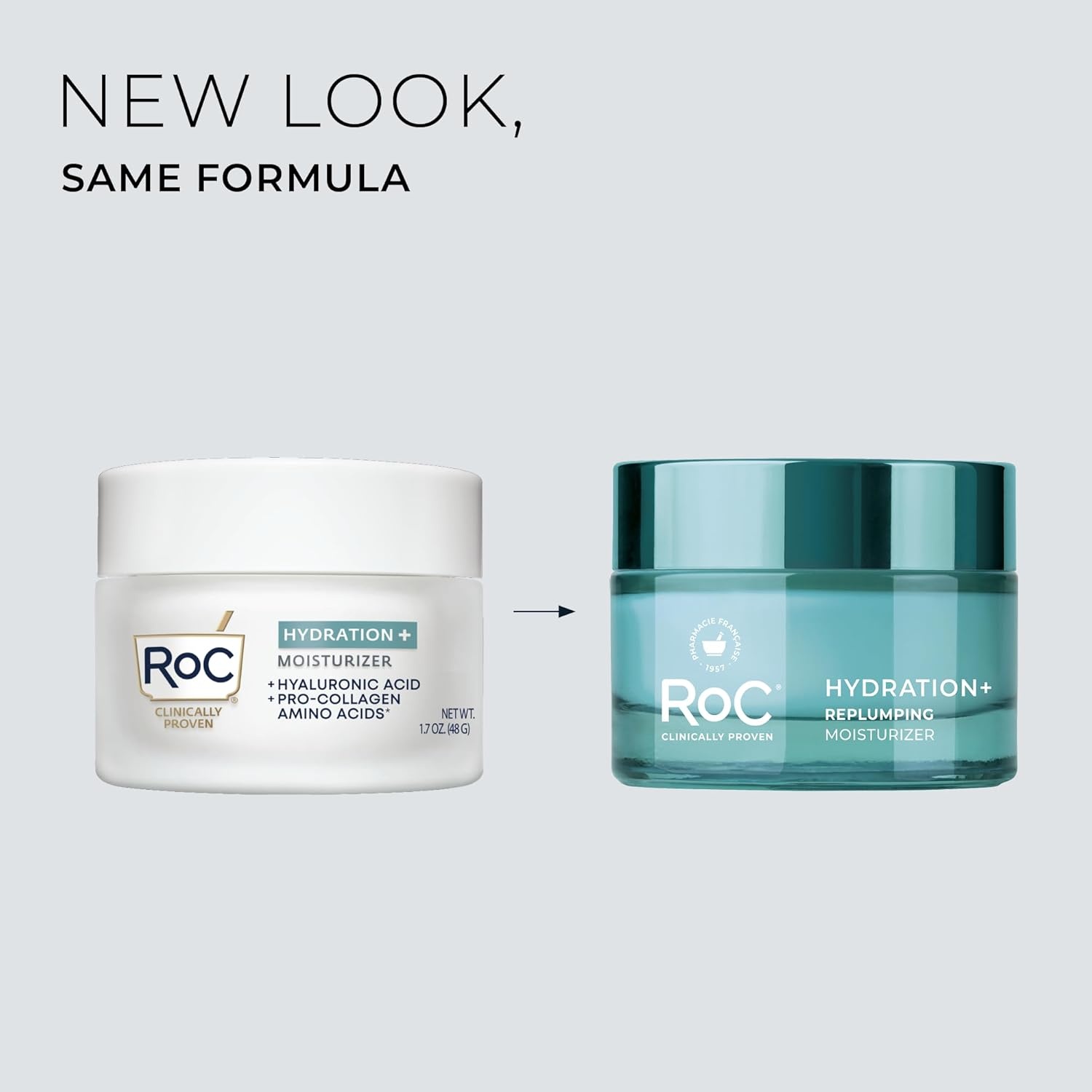 image:imageRoC Hydration Hyaluronic Acid Moisturizer Face Cream Fragrance Free Sensitive Face Moisturizer with Collagen Proteins 17 Ounces with Retinol Eye Cream PacketteHydration Moisturizer