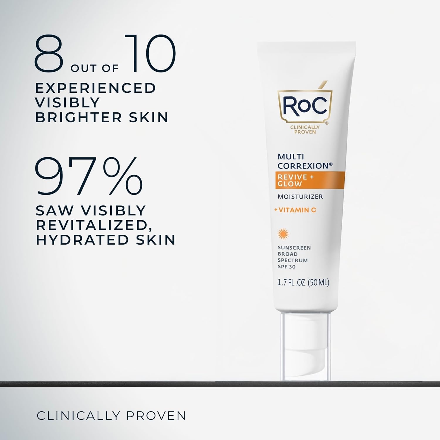 image:imageRoC Multi Correxion Revive Glow Vitamin C Sunscreen Broad Spectrum SPF 30 Face Moisturizer 17 oz with Retinol Eye Cream PacketteVitamin C Moisturizer
