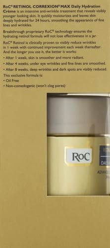 image:imageRoC Retinol Correxion Max Hydration AntiAging Daily Face Moisturizer with Hyaluronic Acid FragranceFree Oil Free Skin Care 17 Ounces Packaging May VaryWith Fragrance