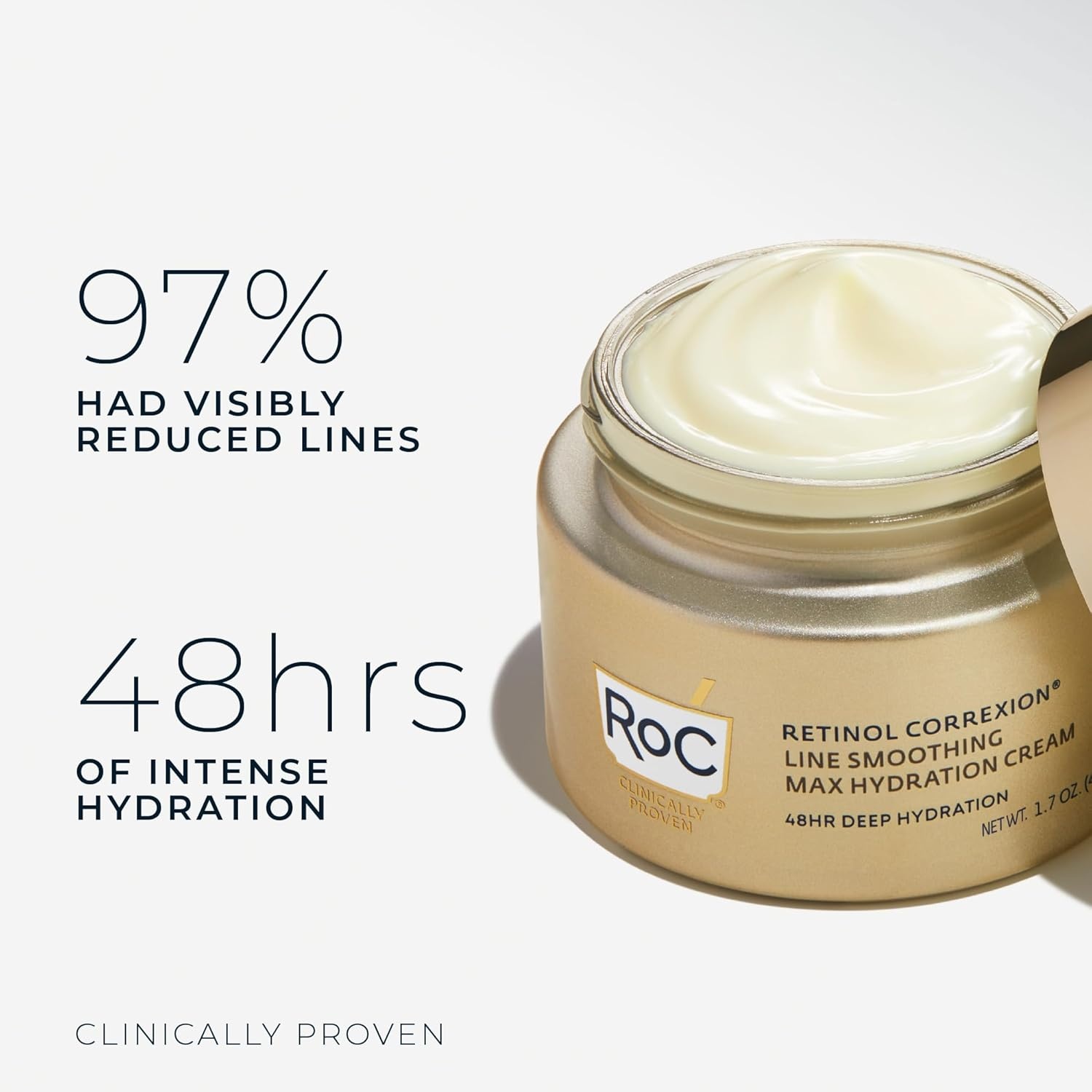 image:imageRoC Retinol Correxion Max Hydration AntiAging Daily Face Moisturizer with Hyaluronic Acid FragranceFree Oil Free Skin Care 17 Ounces Packaging May VaryWith Fragrance