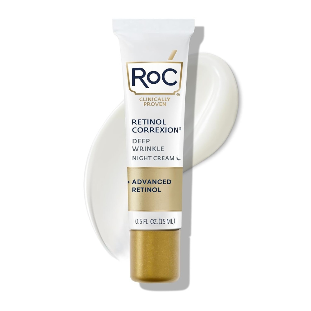 image:imageRoC Retinol Correxion Deep Wrinkle AntiAging Night Cream Daily Face Moisturizer with Shea Butter Glycolic Acid and Squalane Skin Care Treatment Mini 05 Ounces Packaging May Vary05 Fl Oz Pack of 1