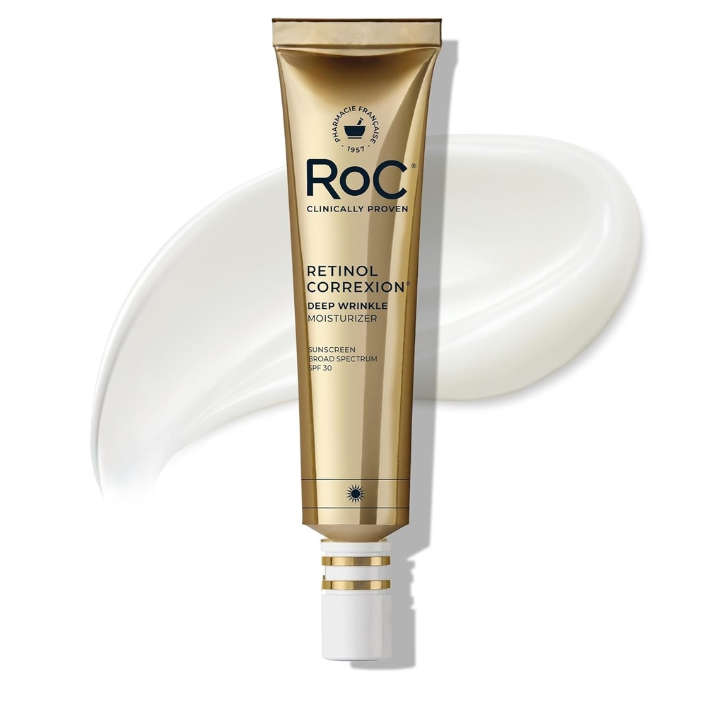 image:imageRoC Retinol Correxion Deep Wrinkle Daily Face Moisturizer with Sunscreen SPF 30 for Fine Lines Dark Spots PostAcne Scars 1 Ounce Packaging May VaryDeep Wrinkle Daily Moisturizer