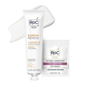 image:imageRoC Barrier Renew Night Moisturizer with Ceramides amp Antioxidant Green Tea and Lipo Peptides to Renew Skin Barrier 25 oz with Retinol Eye Cream PacketteBarrier Renew Day Cream