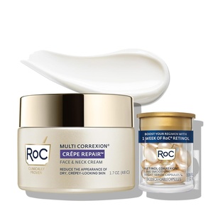 image:imageRoC Crepe Repair Anti Aging Daily Face Moisturizer amp Neck Firming Cream 17 oz  RoC Retinol Wrinkle Smoothing Capsules 7 CT Skin Care Routine for Women and Men1 Count Pack of 1