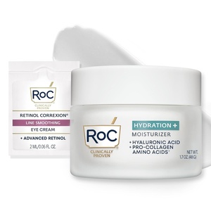 image:imageRoC Hydration Hyaluronic Acid Moisturizer Face Cream Fragrance Free Sensitive Face Moisturizer with Collagen Proteins 17 Ounces with Retinol Eye Cream PacketteHydration Moisturizer