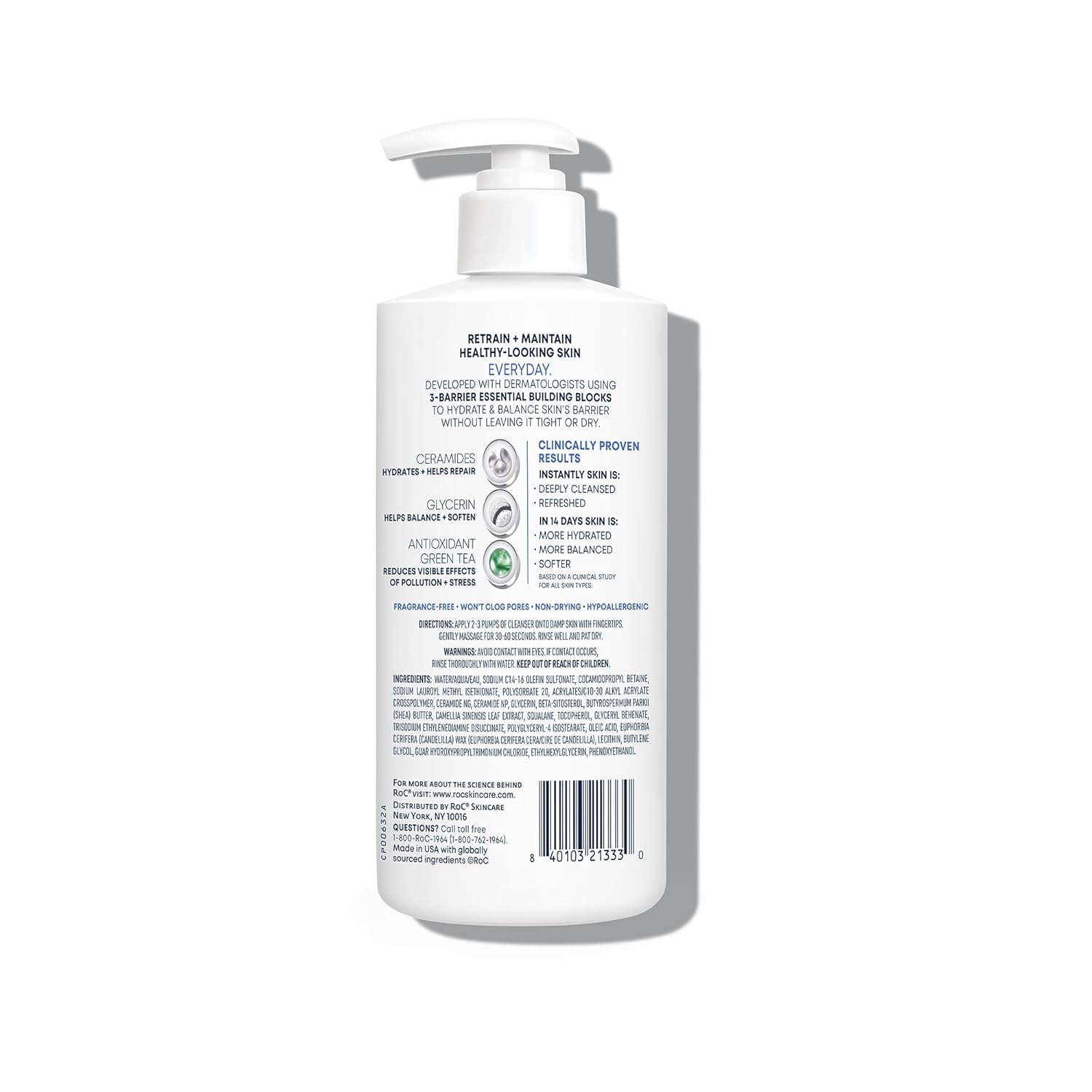 image:imageRoC Barrier Renew Gel to Foam Non Drying Foaming Facial Cleanser to Hydrate Skin facial cleanser for sensitive skin 12 Ounces12 Fl Oz Pack of 2