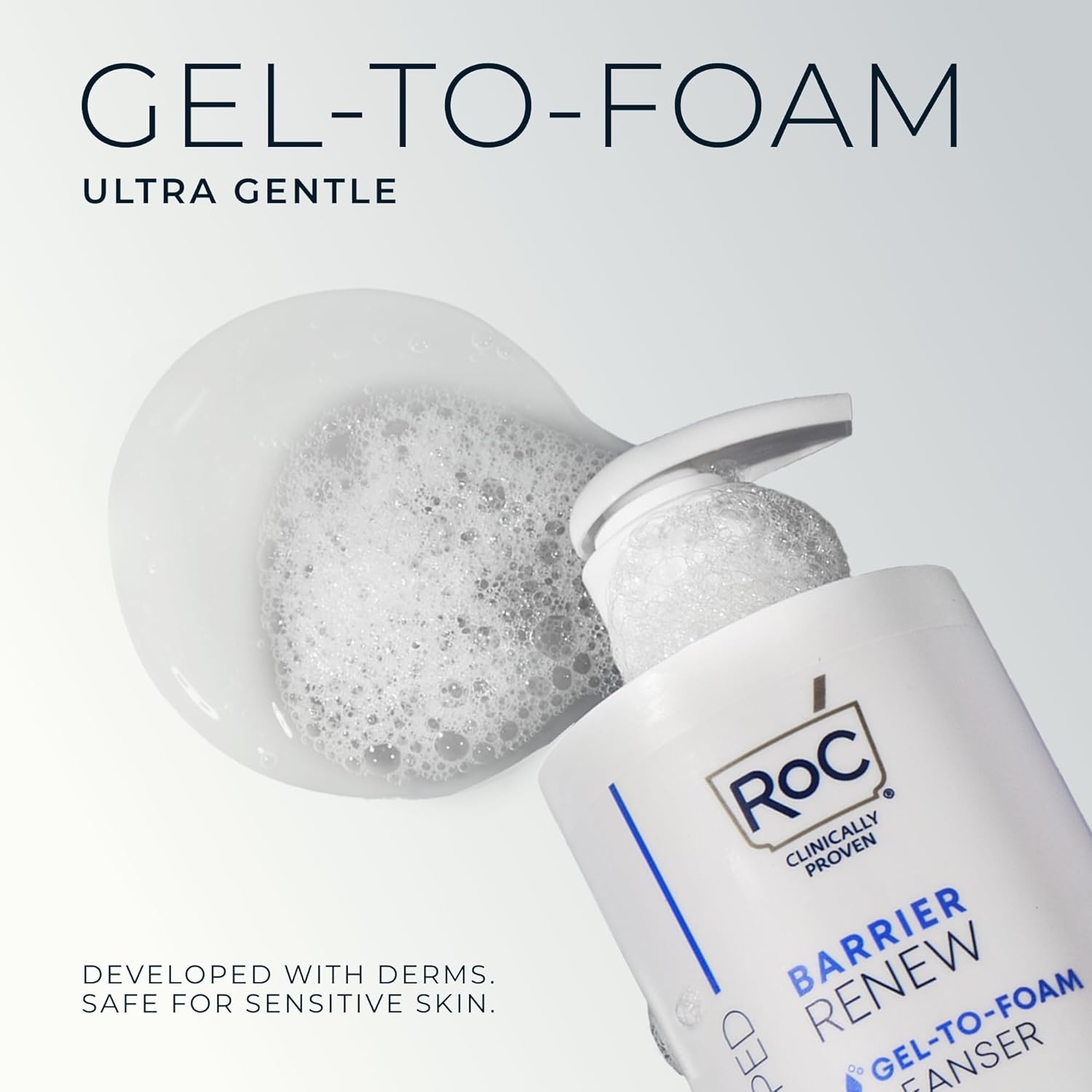 image:imageRoC Barrier Renew Gel to Foam Non Drying Foaming Facial Cleanser to Hydrate Skin facial cleanser for sensitive skin 12 Ounces12 Fl Oz Pack of 2