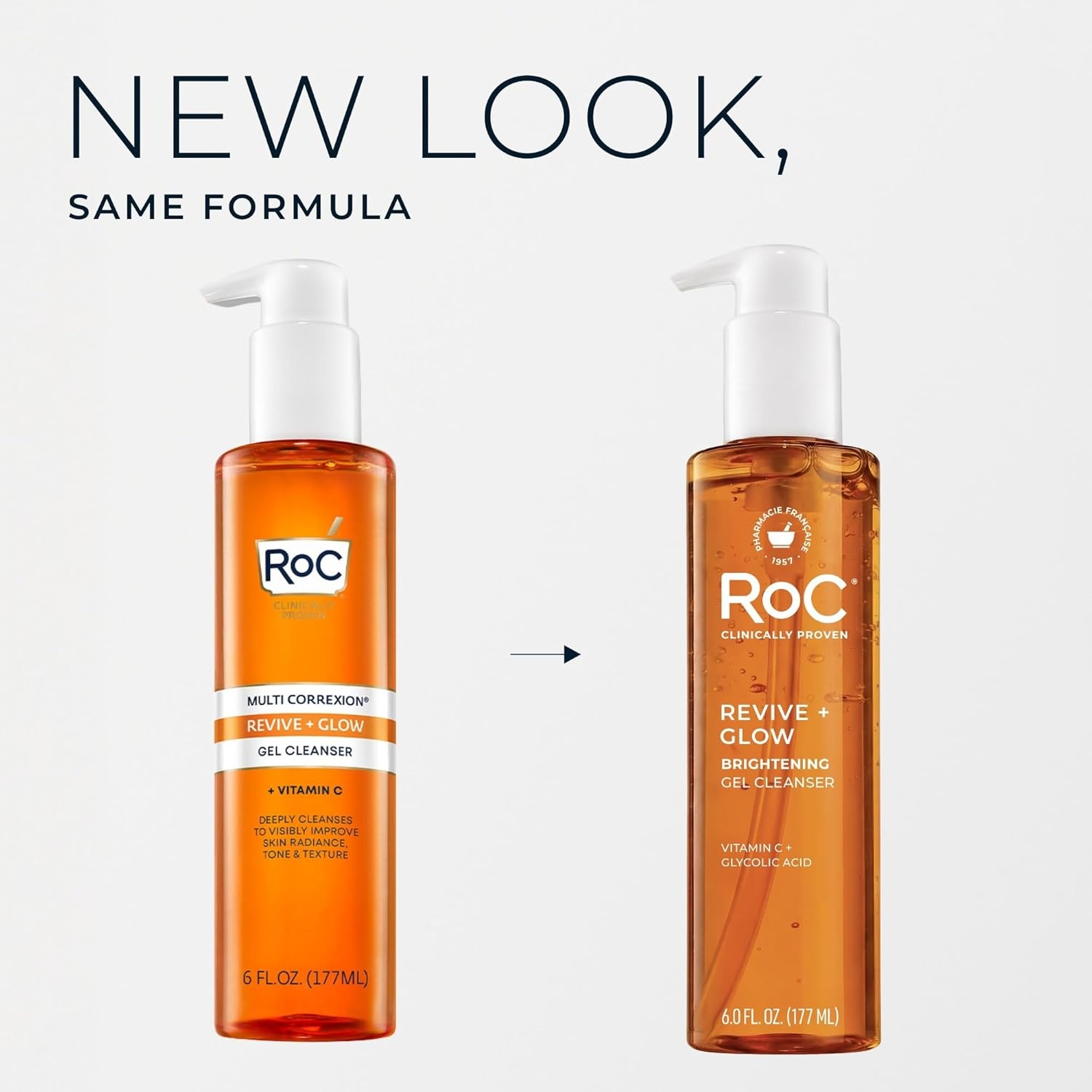 image:imageRoC Multi Correxion Revive Glow Gel Vitamin C Cleanser Face Wash Facial Cleanser with Glycolic Acid ParabenFree SulfateFree Skin Care 6 Ounces6 Fl Oz Pack of 1