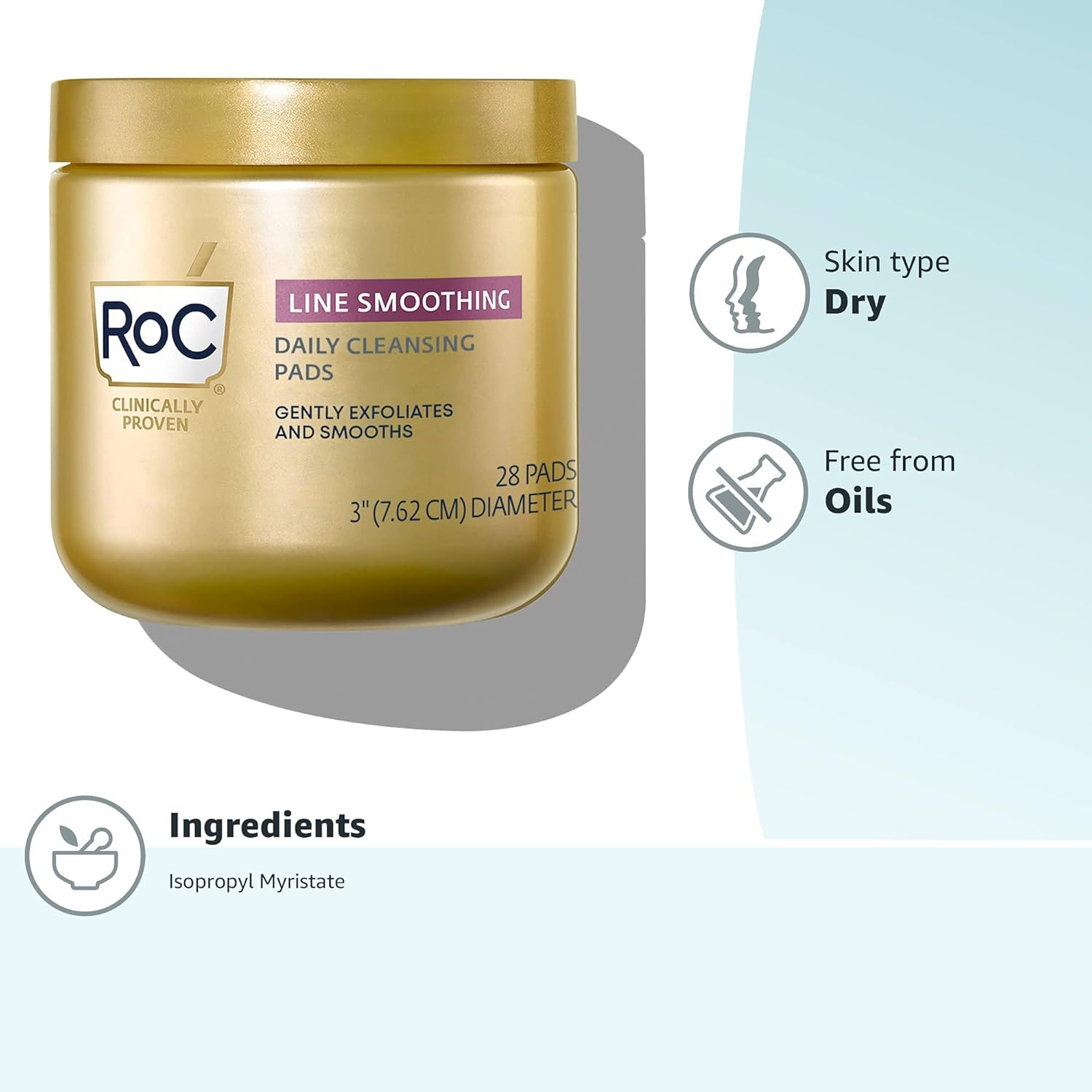 image:imageRoC Resurfacing Disks Hypoallergenic Exfoliating Makeup Remover Pads for Wrinkles and Skin Tone HypoAllergenic Skin Care OilFree Daily Cleanser 28 Count Packaging May Vary28 Count Pack of 12