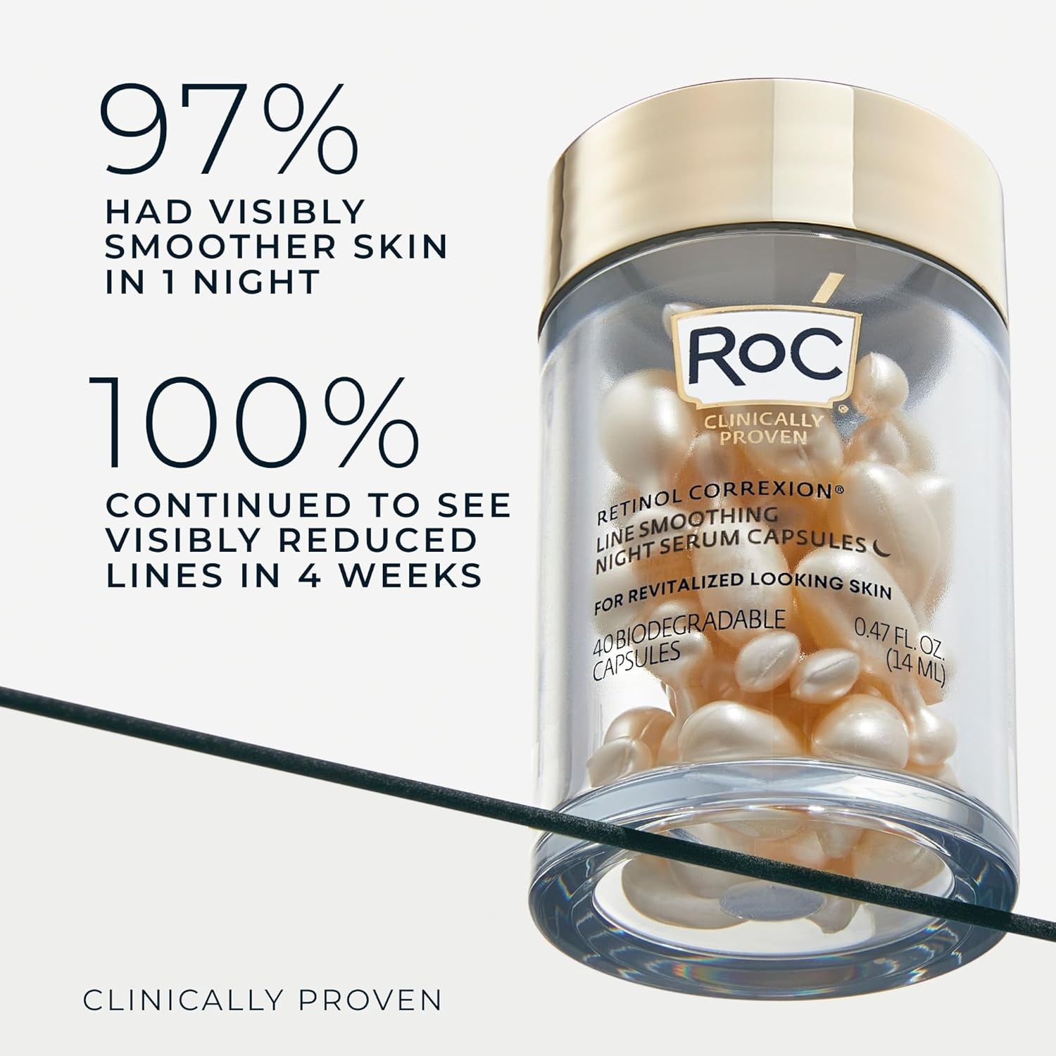 image:imageRoC Retinol Correxion AntiAging Wrinkle Night Serum Retinol Serum for Face Daily Treatment for Fine Lines Post Acne Scars 80 Capsules Limited Edition Value Set Unscented2 Count