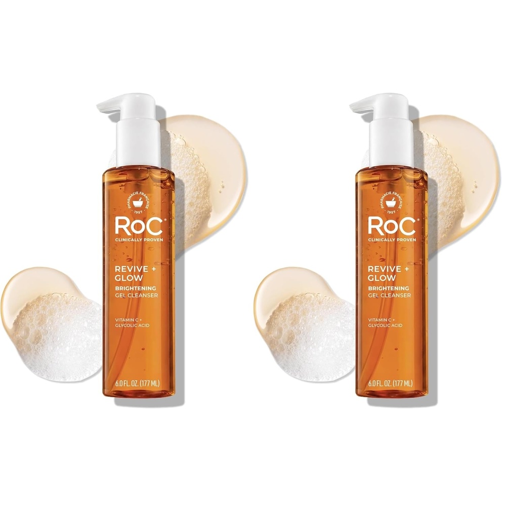 image:imageRoC Multi Correxion Revive Glow Gel Vitamin C Cleanser Face Wash Facial Cleanser with Glycolic Acid ParabenFree SulfateFree Skin Care 6 Ounces6 Fl Oz Pack of 2