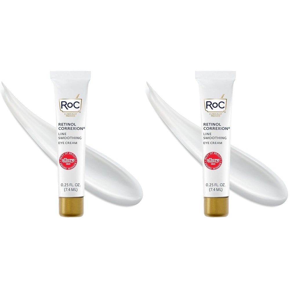 image:imageRoC Retinol Correxion Eye Cream Mini for Dark Circles amp Puffiness Daily Wrinkle Cream Anti Aging Line Smoothing Skin Care Treatment 25 Ounces025 Fl Oz Pack of 2