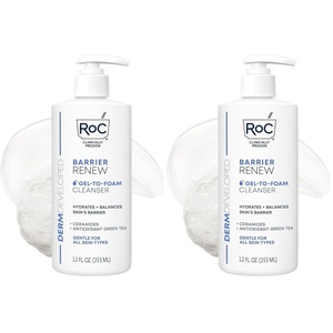 image:imageRoC Barrier Renew Gel to Foam Non Drying Foaming Facial Cleanser to Hydrate Skin facial cleanser for sensitive skin 12 Ounces12 Fl Oz Pack of 2